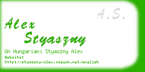 alex styaszny business card